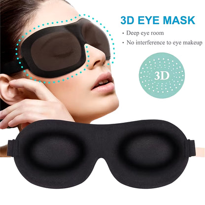 3D Contoured Sleep Mask - 100% Light Blocking, Ultra-Soft and Breathable Eye Cover for Rest, Travel, and Yoga