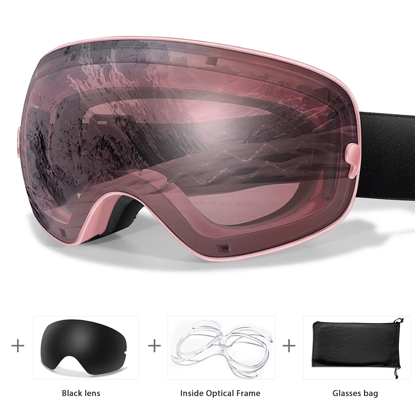 Men's and Women's Outdoor Sports Ski Goggles with Anti-Fog Technology, UV400 Protection, Interchangeable Lenses - Ideal for Snowboarding, Snowmobiling, and Cycling Gifts for Teens