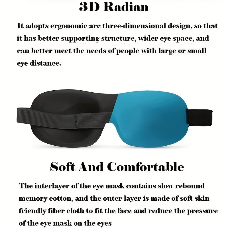 3D Contoured Sleep Mask - 100% Light Blocking, Ultra-Soft and Breathable Eye Cover for Rest, Travel, and Yoga