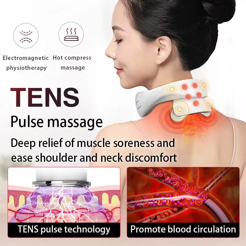Smart Back and Neck Massage Device for Cervical Health Care with Heating and Pain Relief Features