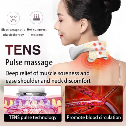 Smart Back and Neck Massage Device for Cervical Health Care with Heating and Pain Relief Features