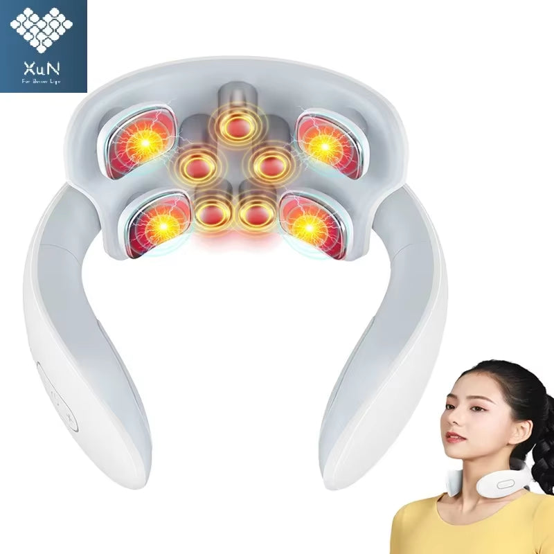 Smart Back and Neck Massage Device for Cervical Health Care with Heating and Pain Relief Features