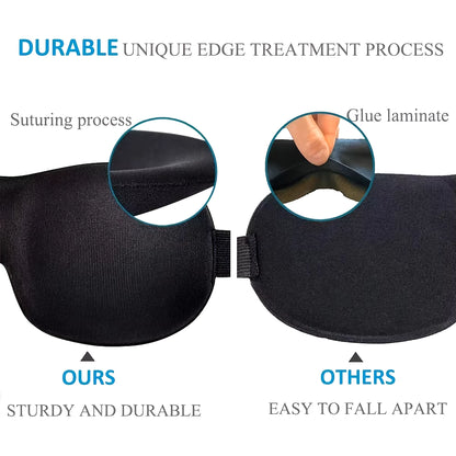 3D Contoured Sleep Mask - 100% Light Blocking, Ultra-Soft and Breathable Eye Cover for Rest, Travel, and Yoga