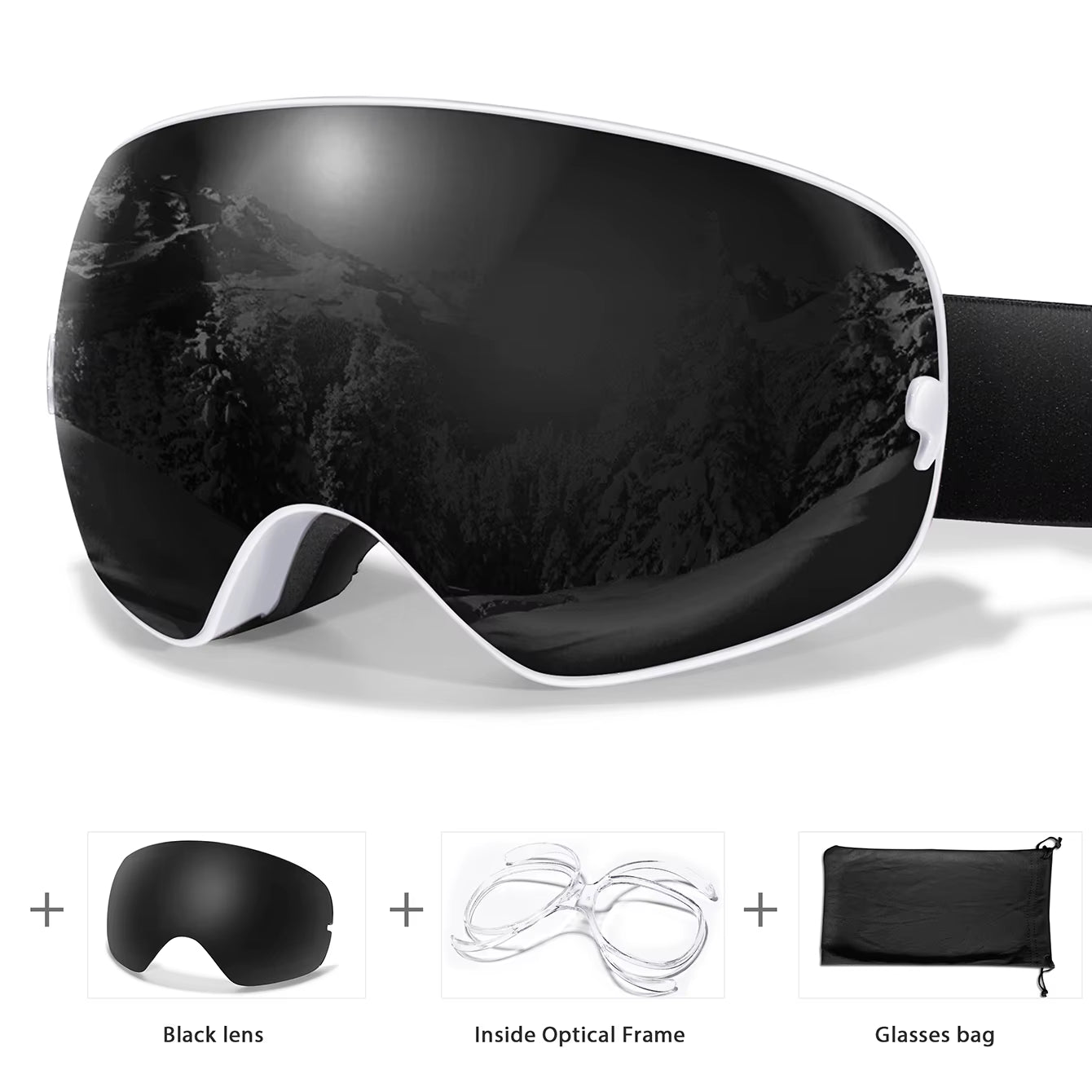 Men's and Women's Outdoor Sports Ski Goggles with Anti-Fog Technology, UV400 Protection, Interchangeable Lenses - Ideal for Snowboarding, Snowmobiling, and Cycling Gifts for Teens