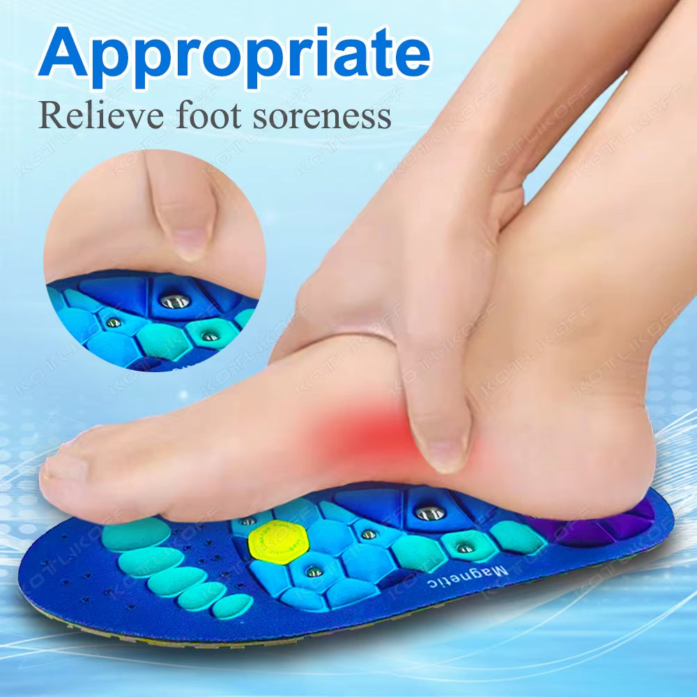 Medical Magnetic Therapy Sports Insoles for Weight Management and Acupressure Massage - Anti-Fatigue Health Care Shoe Pads
